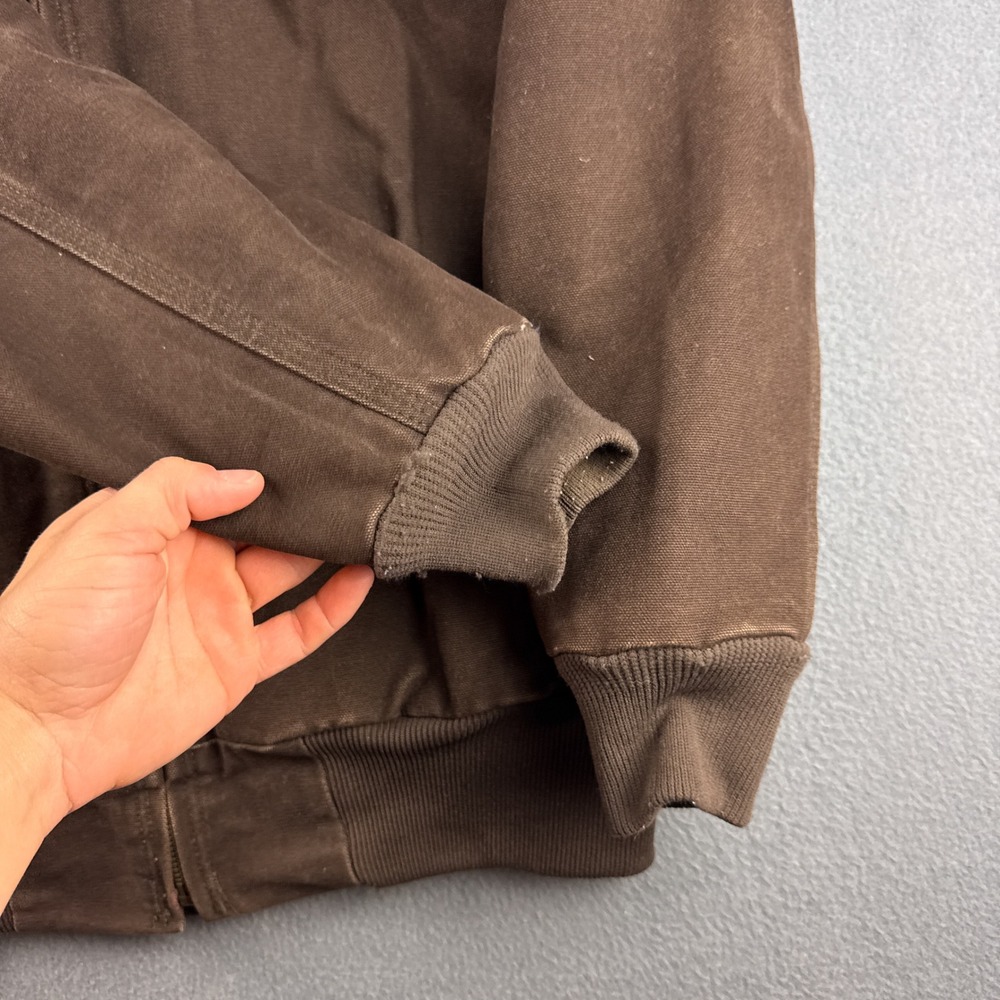 Vintage Carhartt Jacket Women's M Brown WJ130 DKB Active Hooded Canvas Thrashed - Picture 4 of 9